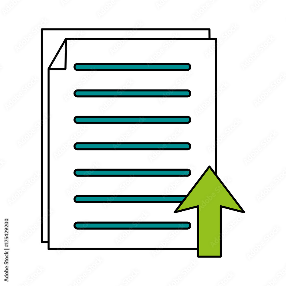 Poster document with upload arrow icon image vector illustration design