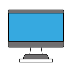 computer monitor with blank screen icon image vector illustration design 