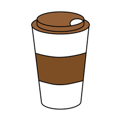 disposable cup coffee beverage icon image vector illustration design 