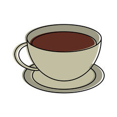 coffee beverage in pretty glass cup icon image vector illustration design