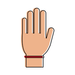Hand with palm open icon vector illustration graphic design