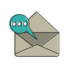 envelope mobile messaging icon image vector illustration design