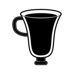 coffee beverage in pretty glass cup icon image vector illustration design