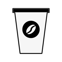 coffee beverage in disposable cup icon image vector illustration design