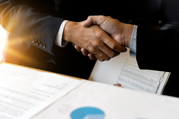 Businessman hand together Handshake for business project