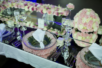 Obraz na płótnie Canvas Luxury wedding decoration of the table