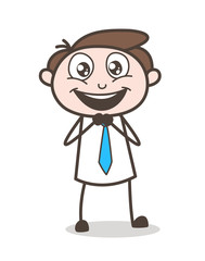 Excited Young Boy Joyful Face Expression Vector Illustration