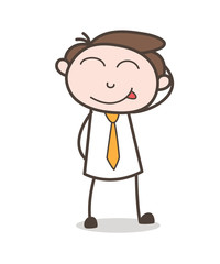 Naughty Young Boy with Tongue-Out Face Expression Vector