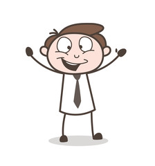 Cheerful Young Leader Expression Vector Illustration