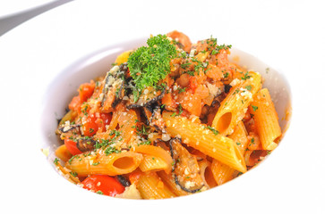 Delicious Italian pasta with tomato sauce