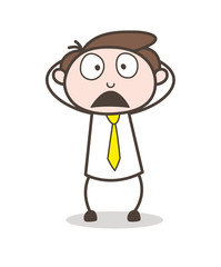 Scared Cartoon Employee Expression