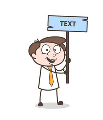 cartoon job candidate with placard vector