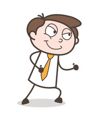 Cartoon Man Cunning Smiling Face Vector Illustration