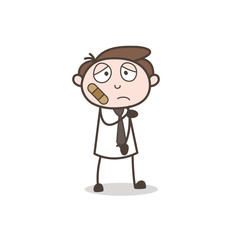 injured business guy vector character
