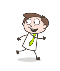 Happy Salesman Running Vector Illustration