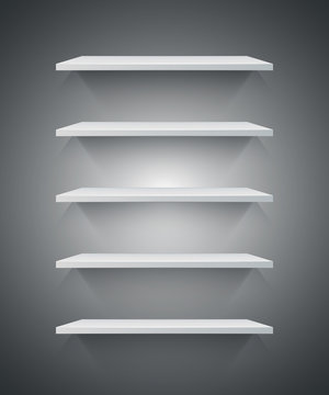 White 3d Shelf Icon. Vector Eps 10