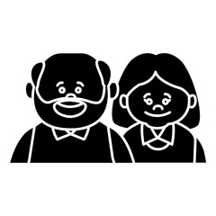 Cute grandparents couple cartoon icon vector illustration graphic design
