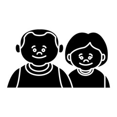 Cute grandparents couple cartoon icon vector illustration graphic design