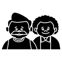 Cute grandparents couple cartoon icon vector illustration graphic design
