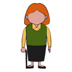 Cute grandmother cartoon icon vector illustration graphic design