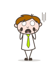 Fearful Boy Screaming in Fear Vector Illustration