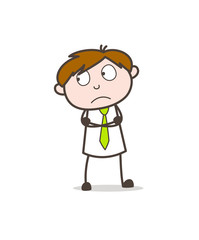 Scared Agent Thinking Vector Concept