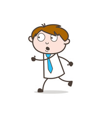 Scared Businessman Running Vector Concept