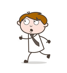 A Man Running and Watching in Sky Vector Illustration