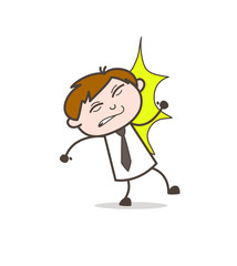 A Businessman Bumped Up with Wall Vector