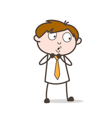 Scared Man Body Gesture Vector Illustration