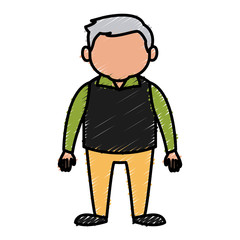 Cute grandfather cartoon icon vector illustration graphic design