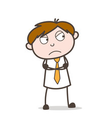 Angry Office Boy Character