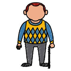 Cute grandfather cartoon icon vector illustration graphic design