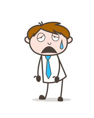 Tired Office Employee Character Vector