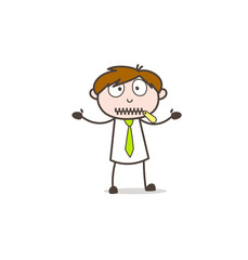 Man with Zipper-Mouth Face Vector