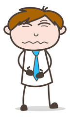 Man Having Pain in Stomach Vector Illustration