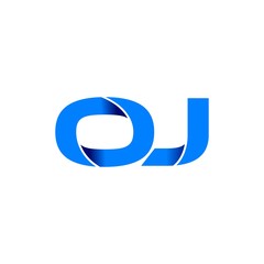 oj logo initial logo vector modern blue fold style
