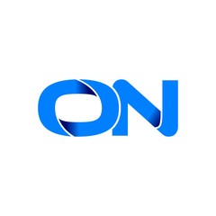 on logo initial logo vector modern blue fold style