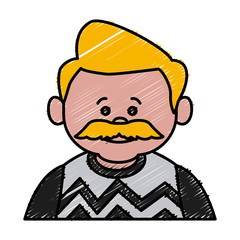 Cute grandfather cartoon icon vector illustration graphic design