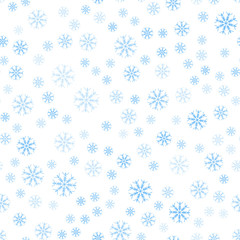 Seamless colored snowflakes pattern. Snowflakes background. Vector illustration