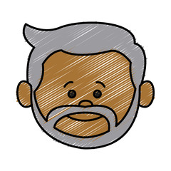 Cute grandfather cartoon icon vector illustration graphic design
