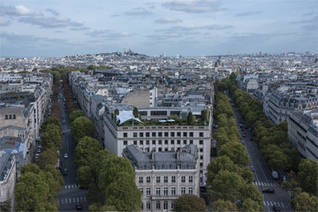 Vue depuis l'Arc de Triomphe du Sacré-Cœur à Montmartre à Paris