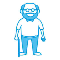 Cute grandfather cartoon icon vector illustration graphic design