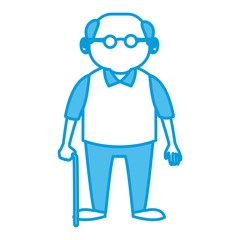 Cute grandfather cartoon icon vector illustration graphic design