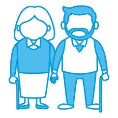 Cute grandparents couple cartoon icon vector illustration graphic design