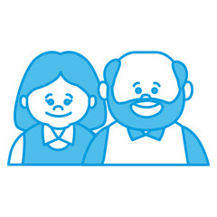 Obraz na płótnie Canvas Cute grandparents couple cartoon icon vector illustration graphic design