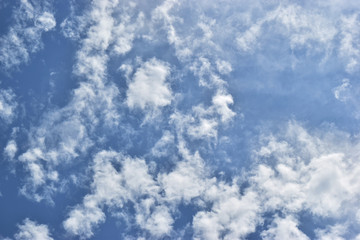 Blue sky and white clouds on a beautiful day.