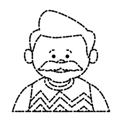 Cute grandfather cartoon icon vector illustration graphic design