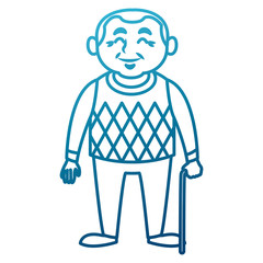 Cute grandfather cartoon icon vector illustration graphic design
