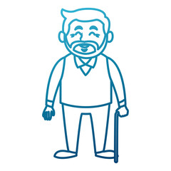 Cute grandfather cartoon icon vector illustration graphic design